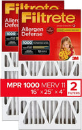 Pleat, Filter, 16x25x4, 24.56 4.31 Air Micro Allergen Filtrete 1000 actual Defense dimensions Furnace MPR 2-Pack AC x DP, 15.88 x Deep