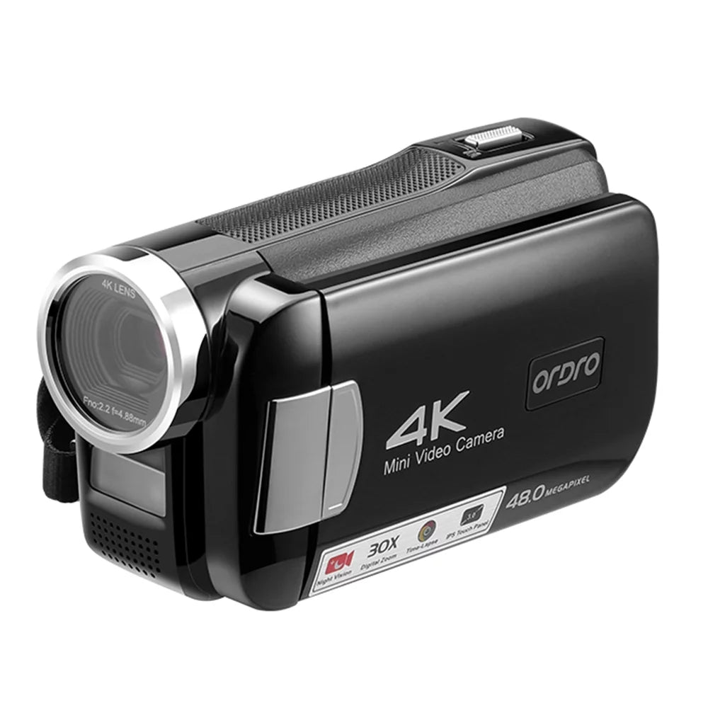 Videos Night Camcorder, Recorder, Zoom, Video - Photos 4K AC2 Capture and ORDRO Stunning 48MP Digital Camera 30X Vision