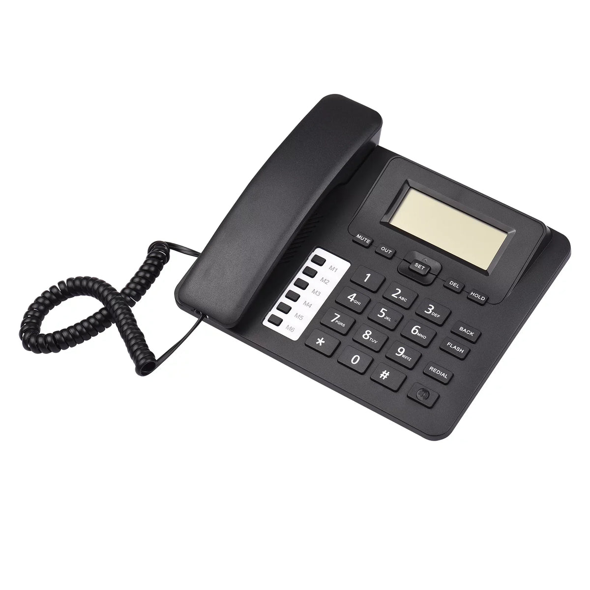 DTMF/FSK Telephone Dial/Ring Home Landline Elderly Black System Sound Phone Corded for IC Chip Date Real-time Control Hands-Free/Redial/Flash/Speed Dual Seniors Meterk Phone Built-in Support Desk