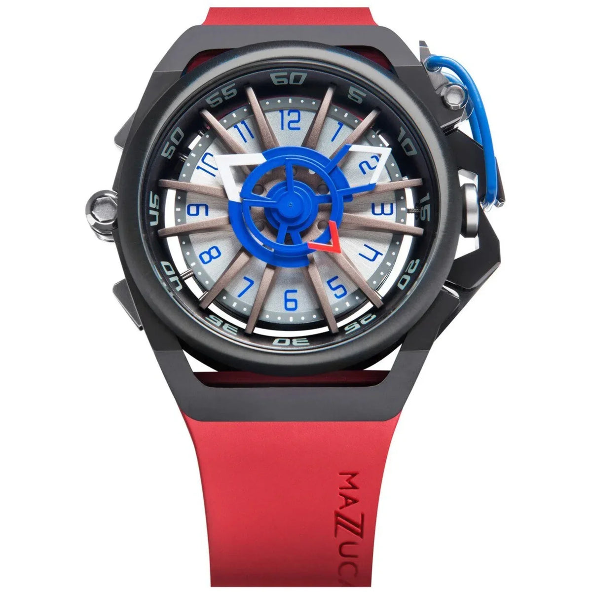 Black Watch Rim Reversible Automatic Twin Men Chronograph for - Adult White Sport Mazzucato Dial