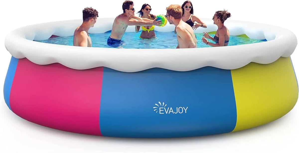 Inflatable 15ft Cover, *35in Pump, and Include 7 Ground Blue Cloth Filter Track Swimming Pool