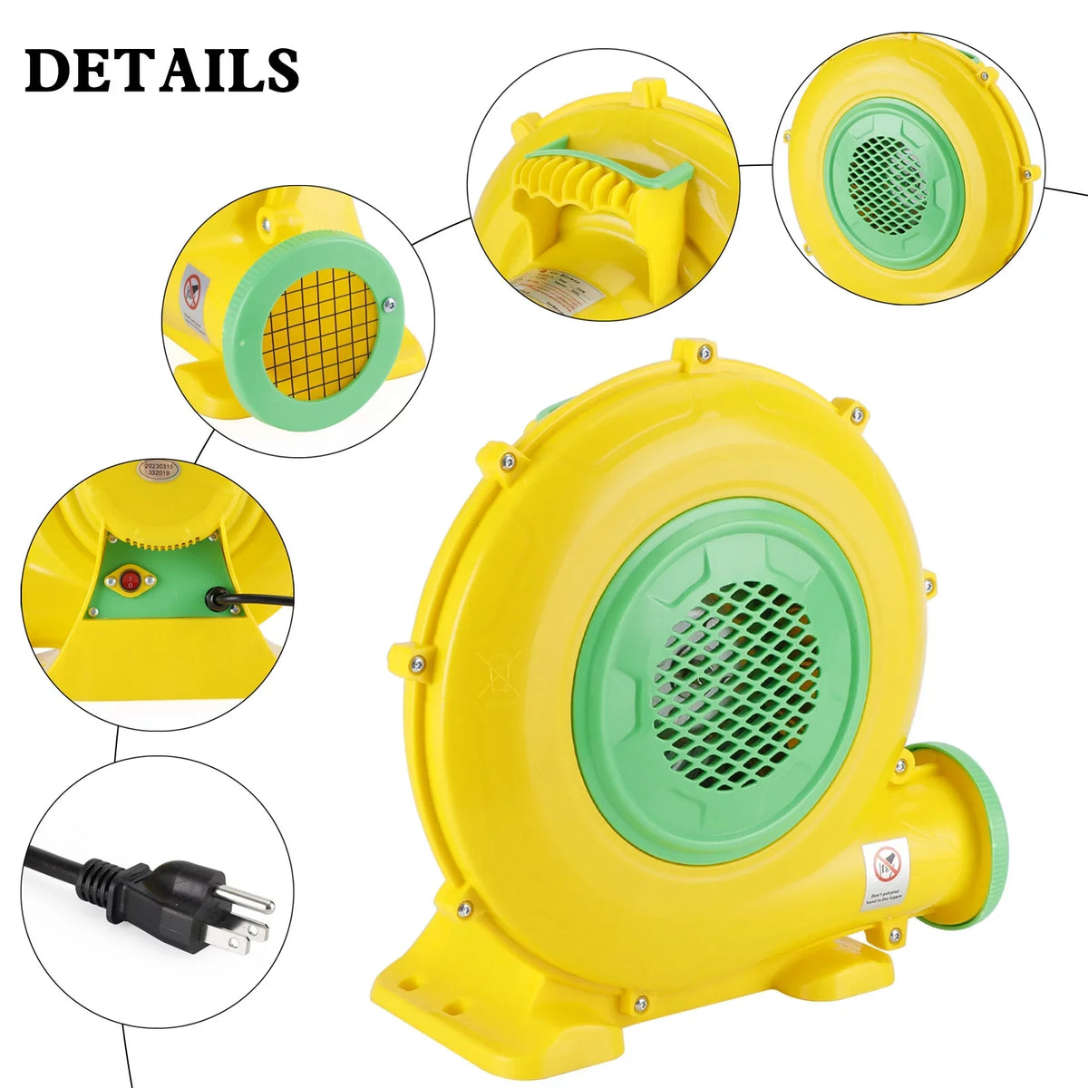 Pump Air Fan Inflatable 550 House castle Inflatable Bounce slide liquid Watt Blower
