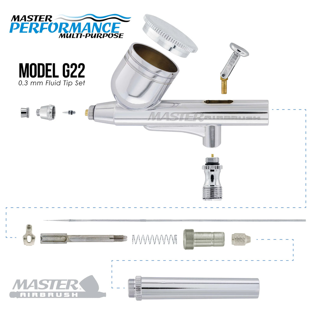Colors Airbrushing Gravity 6 System Multi-Purpose and Airbrush - Compressor Primary Opaque Kit Air Acrylic Master Feed