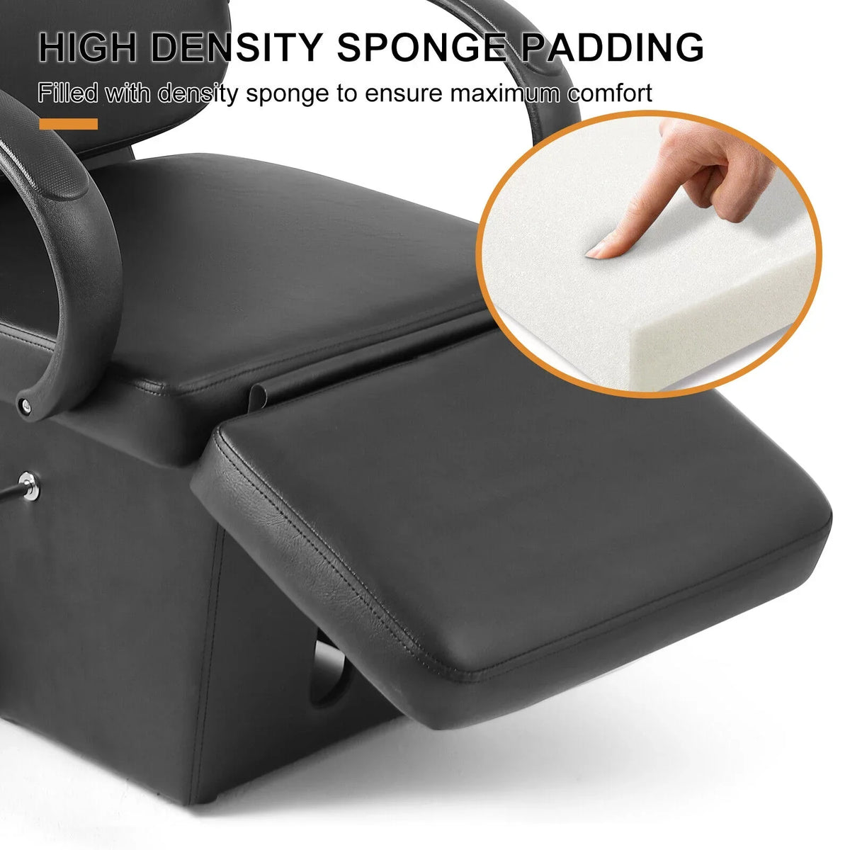 Adjustable Ceramic Beauty Hand Shampoo Tattoo Artist Bowl, Chair Backwash Footrest Salon and Black Spa Sink Bowl with