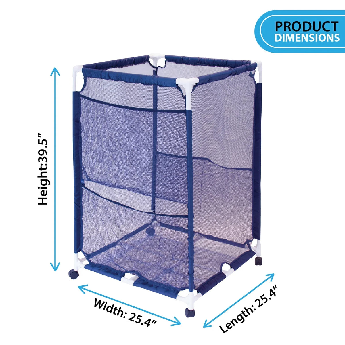 Storage PB-M200, W L H) PBFT-1513 Pool - (25.4" Pool 25.4" Bins Bin, Medium, Rolling 40" X design x Pool Blue, Mesh Organizer Equipment