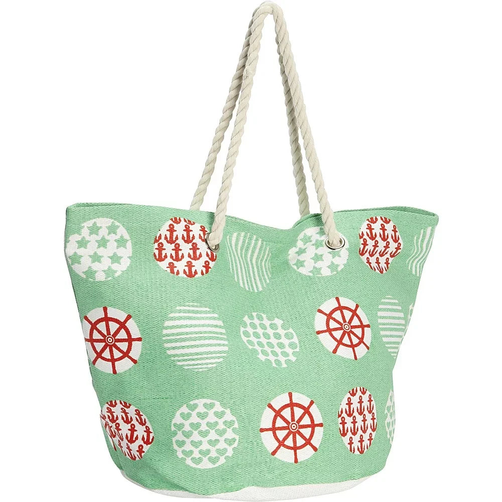 Yellow Tote, Print Magid Straw Sailor Nautical Paper
