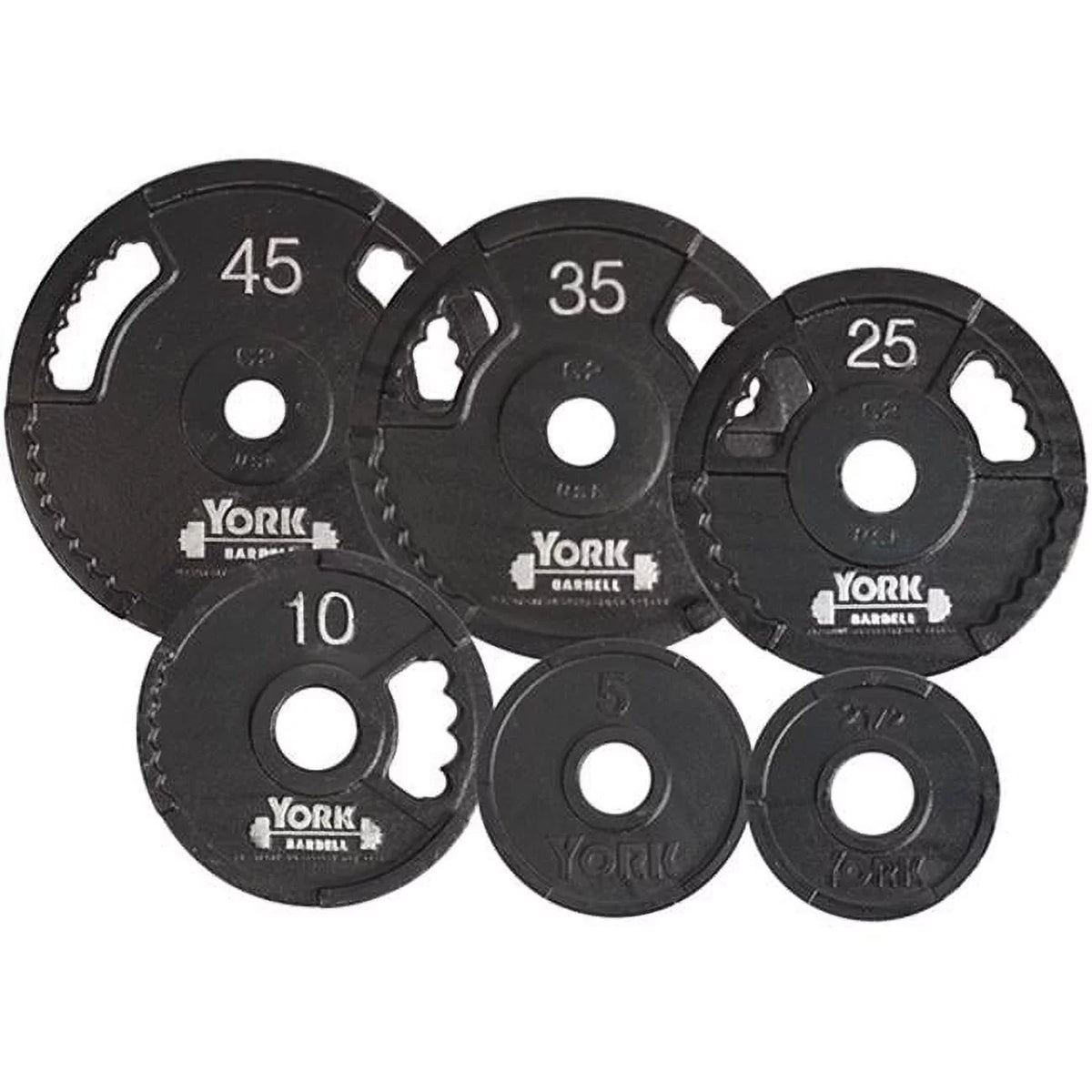 Line Olympic Plate, Dual lbs Iron Barbell Grip 2.5 Black Thin Cast G2 York -