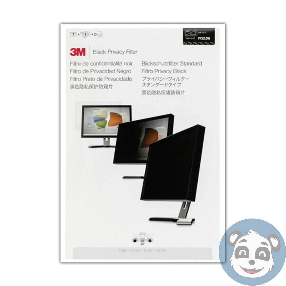 Widescreen Black Monitor Filter, For - Privacy 3M Glossy, PF220W1B 22-in. Matte,