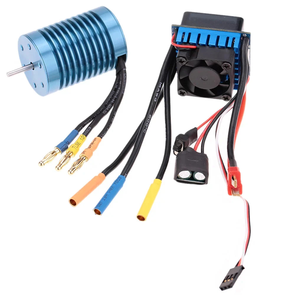 1/10 with Brushless Car Meterk Speed Controller）for RC 4P Motor 4370KV Brushless ESC（Electric Off-Road 3650 45A Sensorless