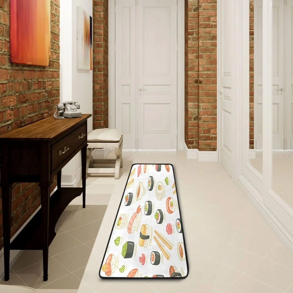 Gifts Bathroom Area Home Decor Rugs Sushi Kitchen Entry Runner Rug - Japanese Washable Soft 24"x72" Ultra Non-Slip for Floor Mat