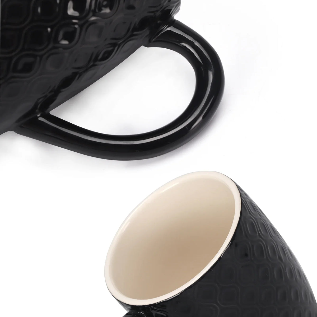 11.95 6 Ceramic, Coffee Pack Cup Black, Set, Coffee, for Milk, Coffee liquid, Mug Floz
