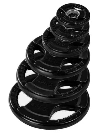 Grip Plate ft Rubber Bar Olympic (New) Set 395 Fitness w/7 Weight French lbs