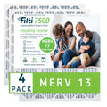 Pleated 13 Air Home HVAC Furnace 20x25x1 Filti Pack) 7500 MERV Filter (4