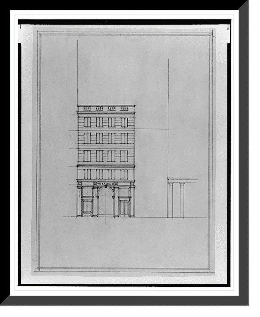Historic x Framed 17-7/8" (lots and N.W. square buildings Saul, 2, Front 15th 218), Print, D.C. - elevation] office 21-7/8" McPherson [Two B.F. 10, for Street, 69 Washington, Square,