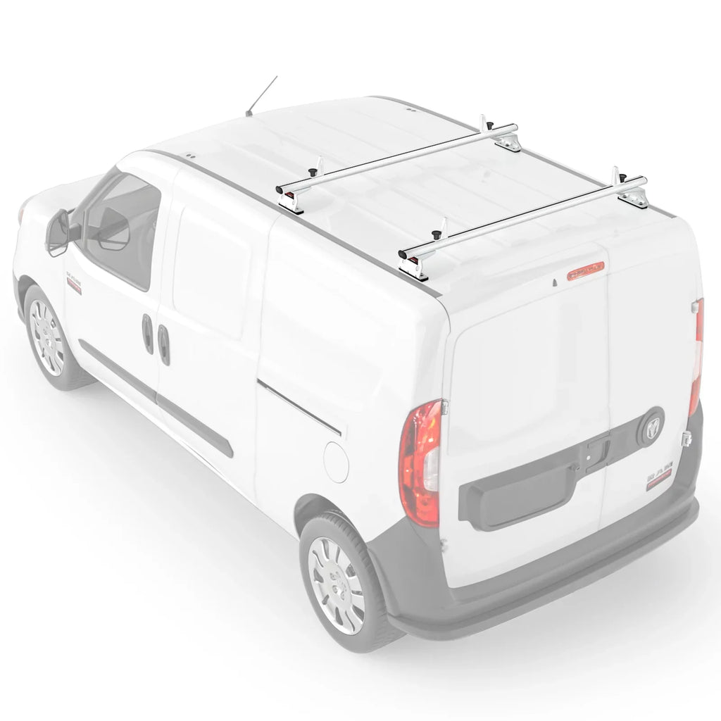 AX312-PR (50") White ProMaster AA-Racks Van City Aluminum w/ 2015-On Stopper 2 System RAM Ladder Roof Model Rack Bar