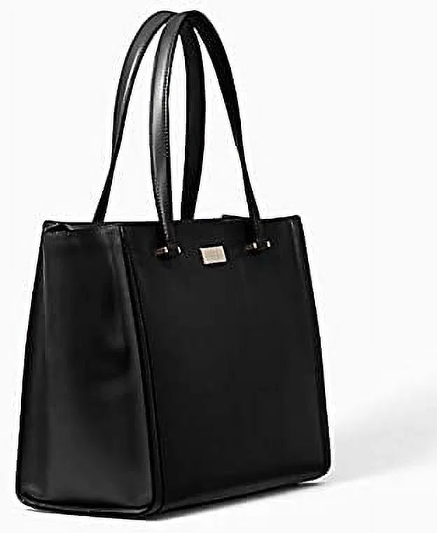 York Spade Vita New Court Black Leather Handbag, Kate Regatta