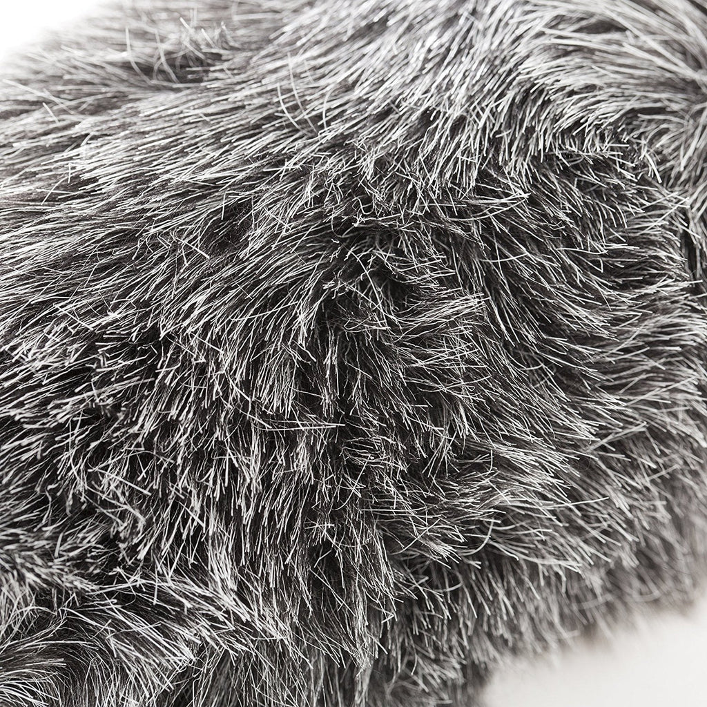 Dark Furry Windscreen 10.6" [27cm] Rigid - And Up Movo Microphones To 18-23mm In Long Gray For Ws-g270 Diameter
