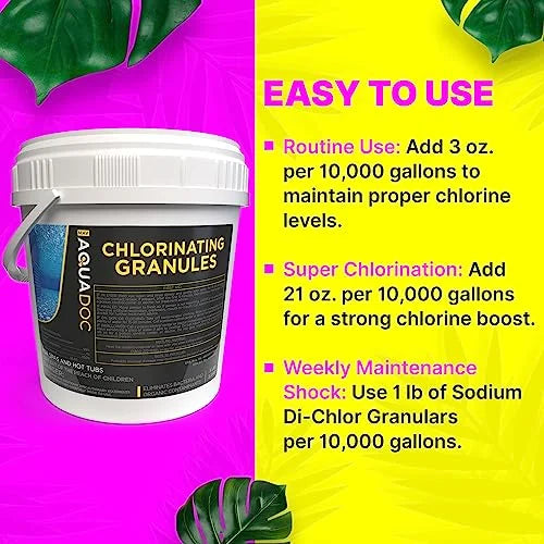 Shocking Saltwater Ground Pool AquaDoc Pool Acting Above - Inground - Super This Pools Treatment Treatment Fast is Shock Shock Swimming for great a for Pool - Chlorine Pools Pools Shock and Pool Shock