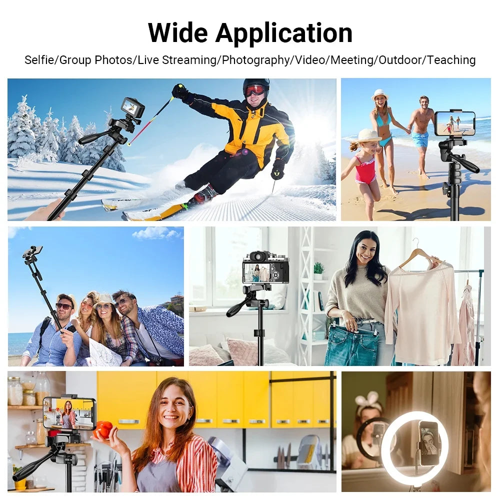 Alloy Selfie APEXEL 180cm Tripod Aluminum Stand for Camera Smartphone Stick