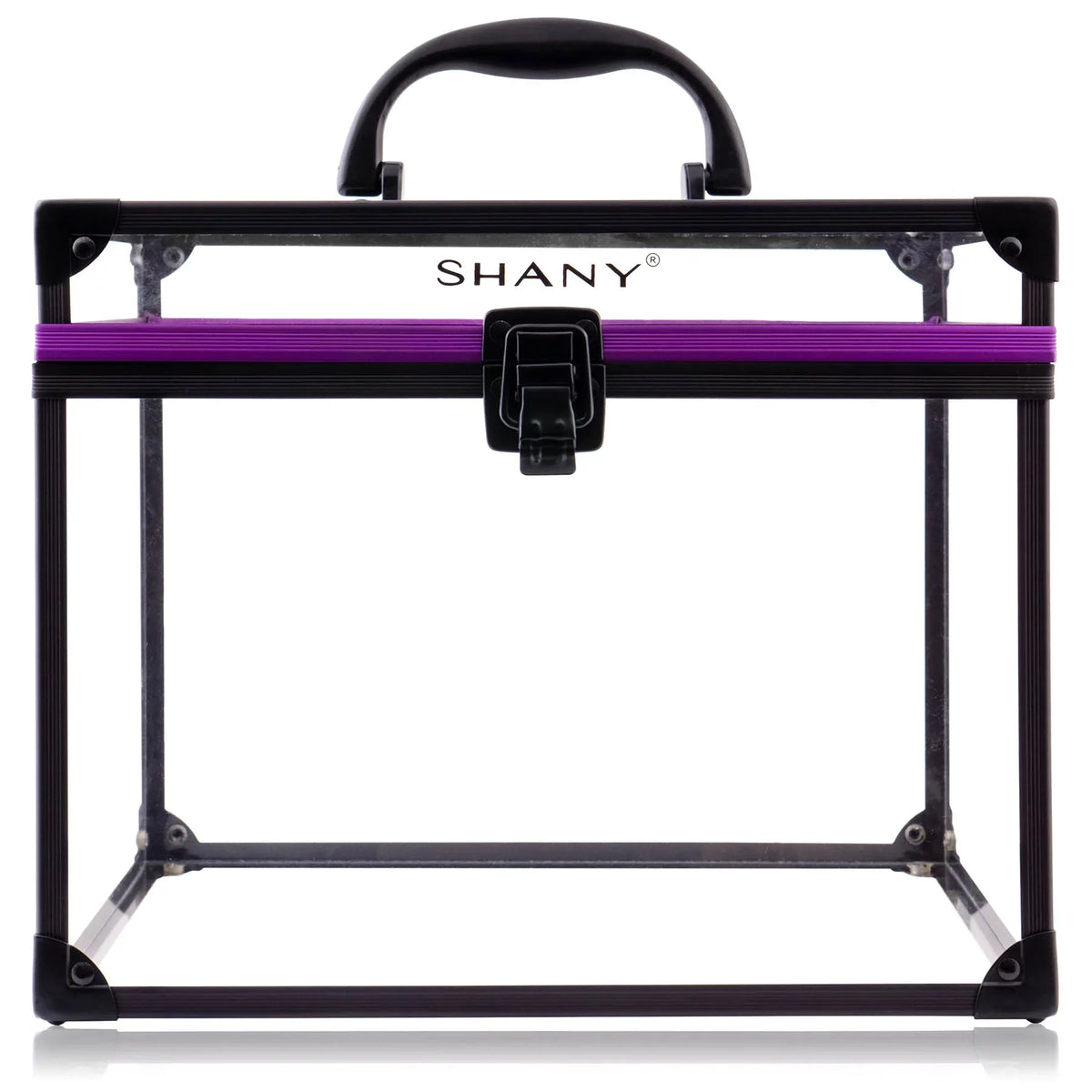 Organizer Case Bag - Large with Train Closure Extra Accents Case Travel and SHANY Makeup - and Toiletry Black/Purple Secure Cosmetics Clear Clear