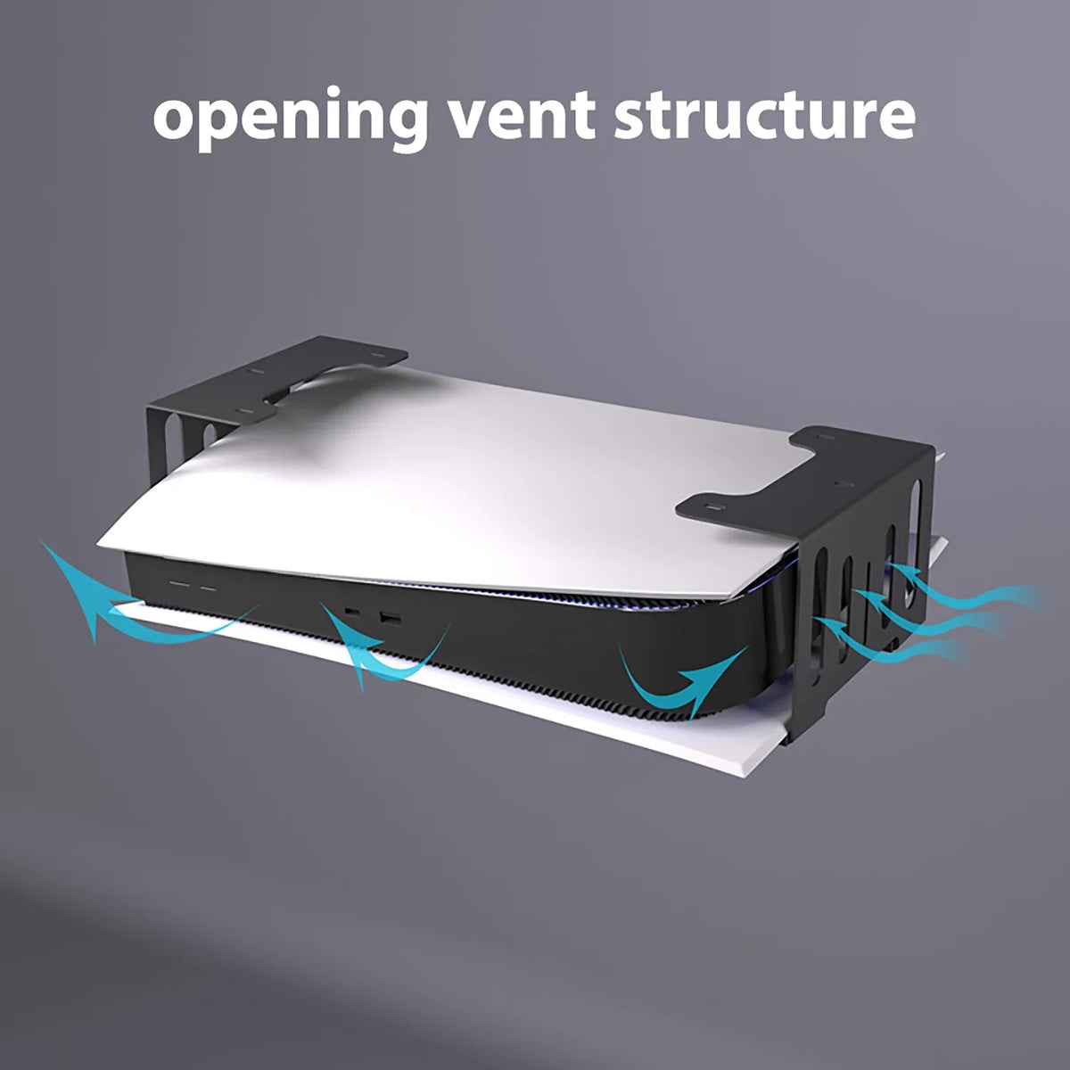 Strong Space Liboer Save Mounting, PS5 Under Desk Black fabric, for Console, Metal Holder