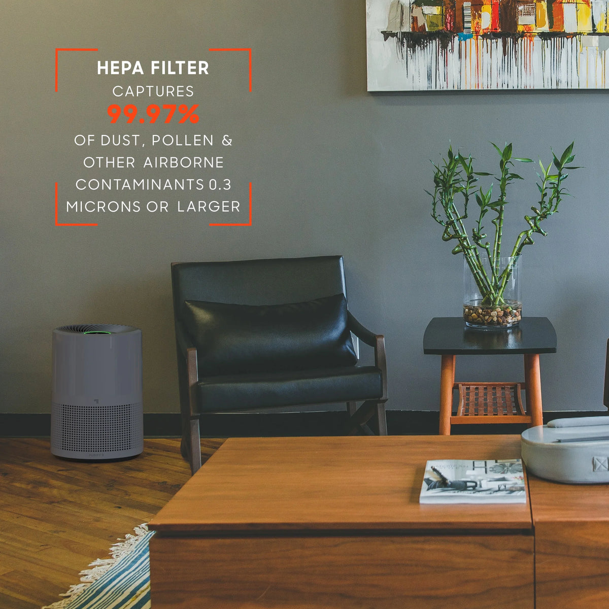 350 Image (New) Sq. Covers Sharper HEPA Ft., Gray Air to True up Purifier,
