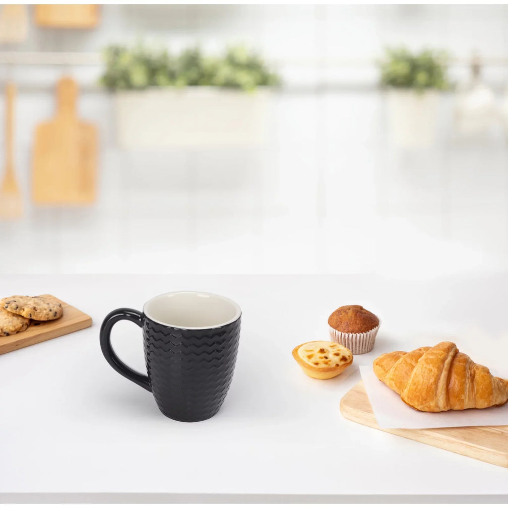 11.95 6 Ceramic, Coffee Pack Cup Black, Set, Coffee, for Milk, Coffee liquid, Mug Floz