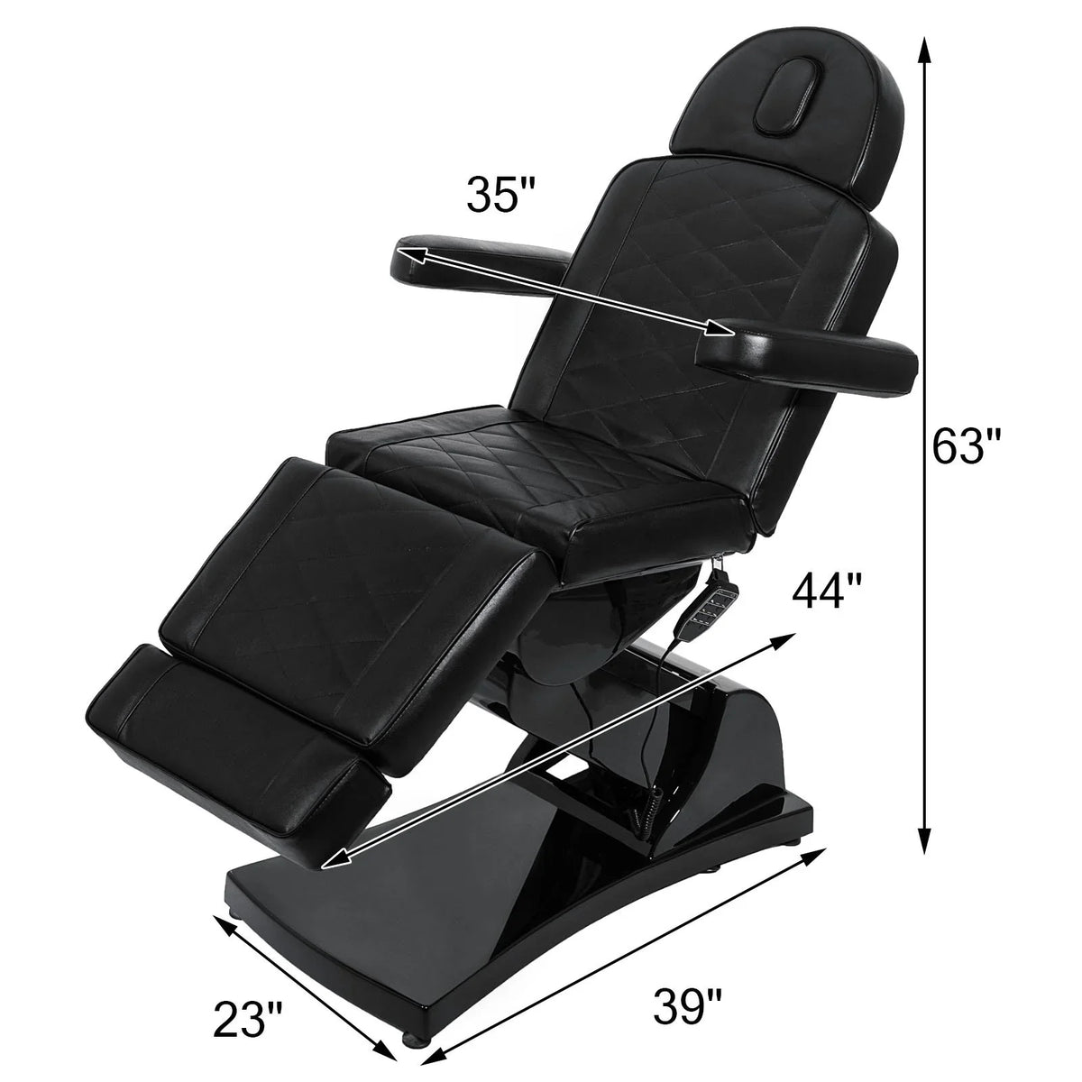 Table for All Massage Salon 4 Electrical Dental Motors VEVOR Adjustable Tattoo Podiatry Reclining (Black) Chair Purpose Chair Spa Chair Electric Facial Full Bed Aesthetic Bed