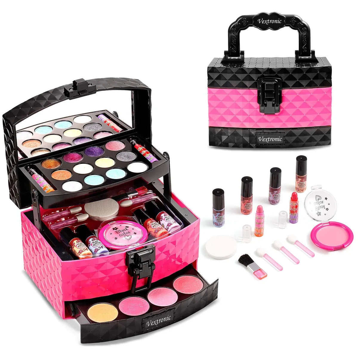 Set Non-Toxic, Toy for Pink Kit Play Kids Kit Girl, Makeup Pretend Set Girls for Cosmetic Vextronic Birthday Washable Makeup Toy Real Kids for Kids, Beauty Makeup
