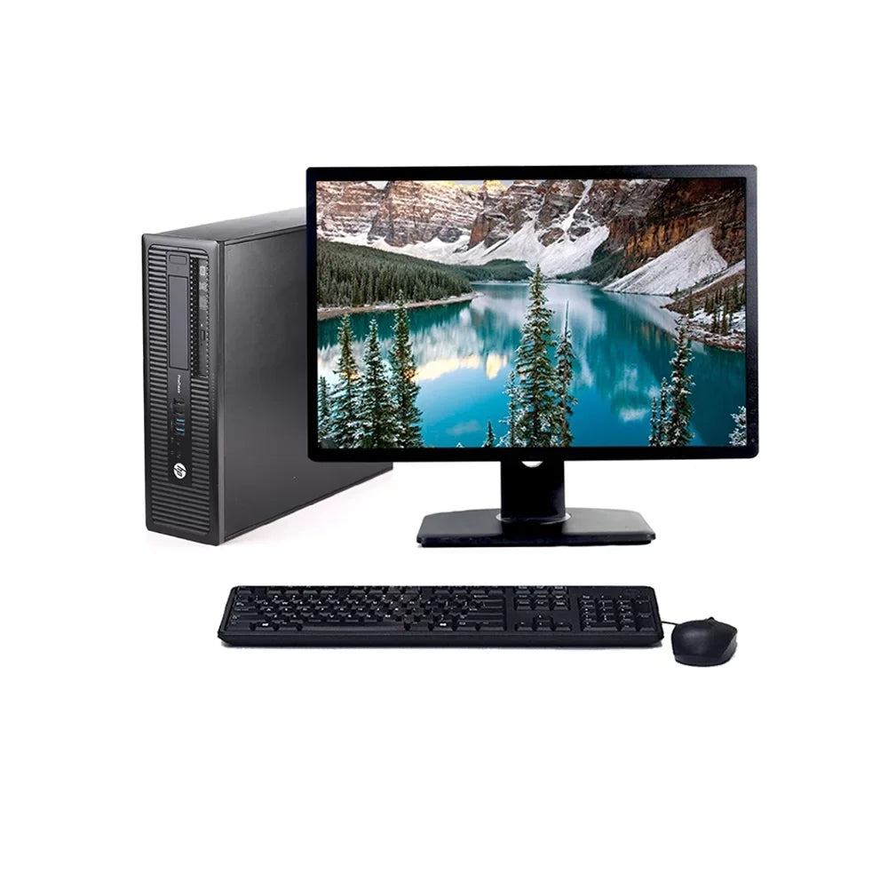 Processor Desktop 10 Mouse LED Windows Keyboard (Refurbished) 250GB Computer G2 22" Core Pro 8GB Intel Monitor Elite i5 and Restored Desk HP
