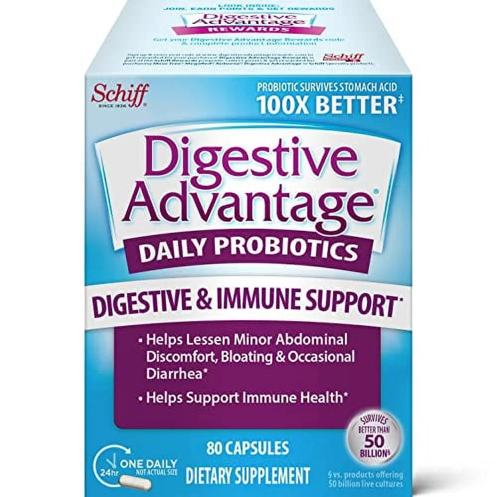 For and (80 Probiotics & Women Digestive For Digestive box) Probiotic Health, Gut count Daily Health Capsules Advantage Men
