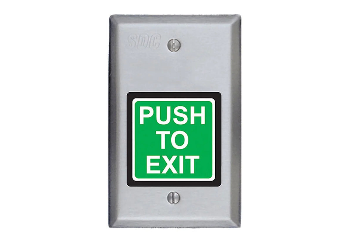 Satin SPDT Exit Momentary 422U PUSH Switch Stainless EXIT Steel SDC 2 TO