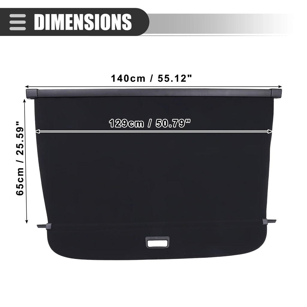Cover Q7 Cargo Audi for Security Canvas Shield Retractable Rear Black Cover Shade 2016-2022 Trunk