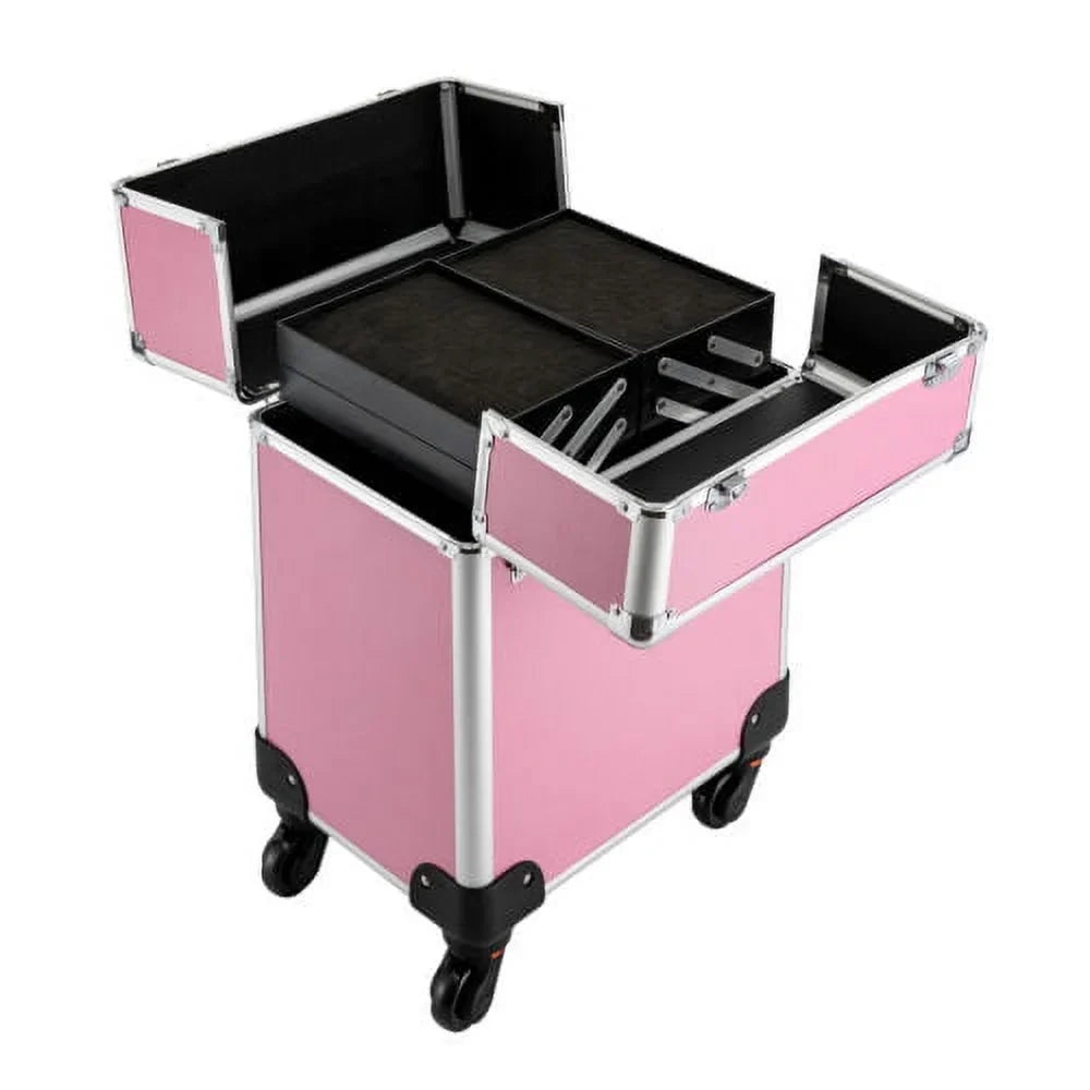 Case Trolley Extendable Train Box Space Makeup Storage Cosmetic Large Rolling