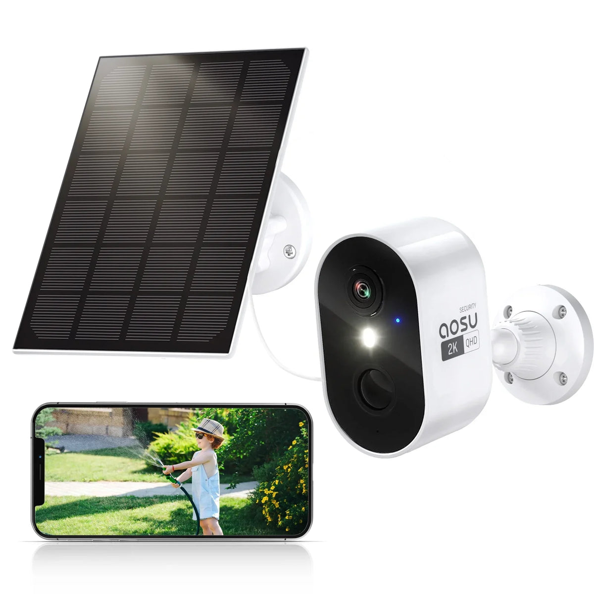 Motion 2K with 2-Way Talk,Wifi Night exterior exterior Detection Camera AI with Color with Spotlight Siren Wireless Solar Cameras Alarm, Vision, Security & Alexa Work