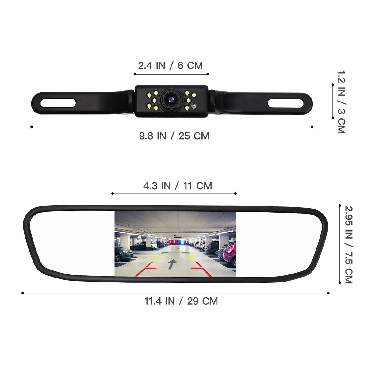 Cheefull Night Driving Vehicles Camera Camera 4.3" Rear Parking Backup Mirror Cam System View Vision Reverse Camera Car