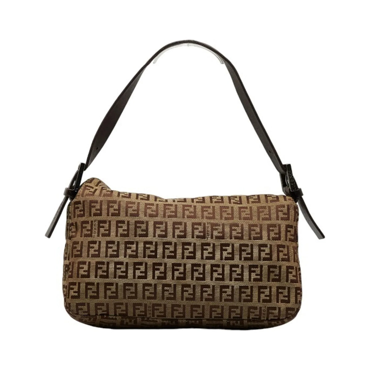 Bucket Brown Women's Bag 8BR003 Pre-Owned Canvas Zucchino Shoulder Mamma (Fair) FENDI Leather