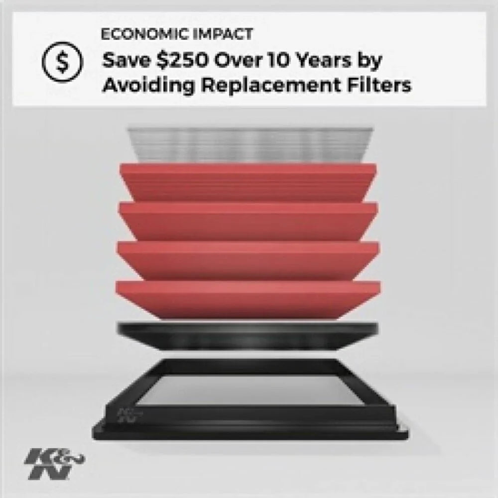 Filter: K&N 2011-2017 Replacement Premium, High Air 33-2461 (Odyssey), Filter: Engine Performance, Washable, HONDA