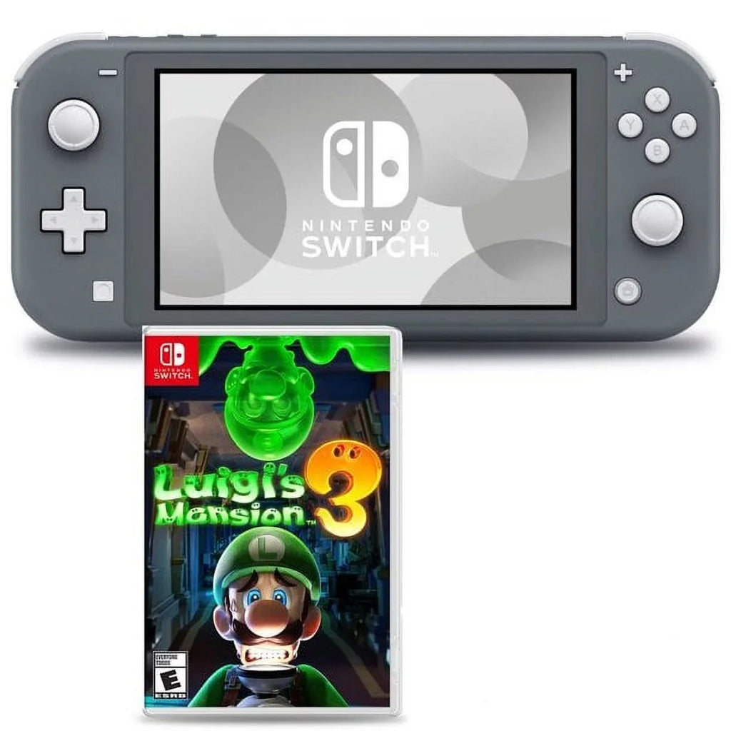 3 Nintendo Switch Bundle Lite with Mansion (Gray) Luigi's