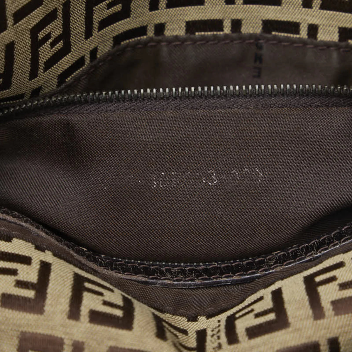 Bucket Brown Women's Bag 8BR003 Pre-Owned Canvas Zucchino Shoulder Mamma (Fair) FENDI Leather