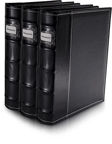 '- Pack for Storage Organizer CDs, - Bellagio-Italia Video Binder & DVDs, CD/DVD Leather Acid-Free - Rays, - Storage Blu Black 144-Disc Games Organizer Sheets 3 - Capacity Binder -