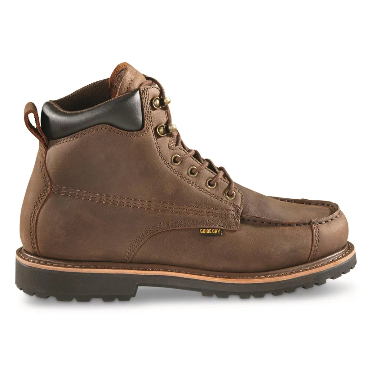 Gear Guide Leather Work Mens Moisture Shoes, Chukka Insoles, Timber Boots Waterproof Ankle Boot Rugged Wicking Pull-On
