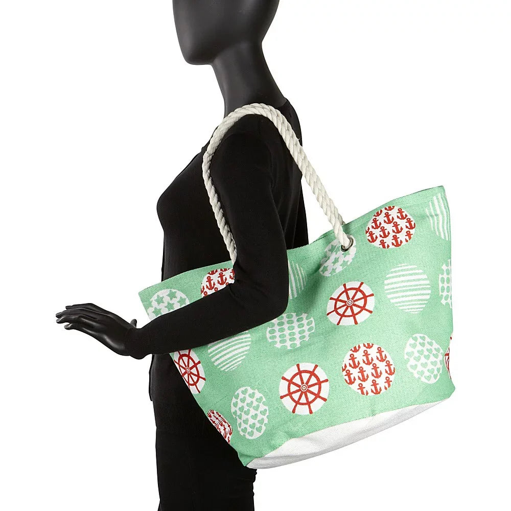 Yellow Tote, Print Magid Straw Sailor Nautical Paper