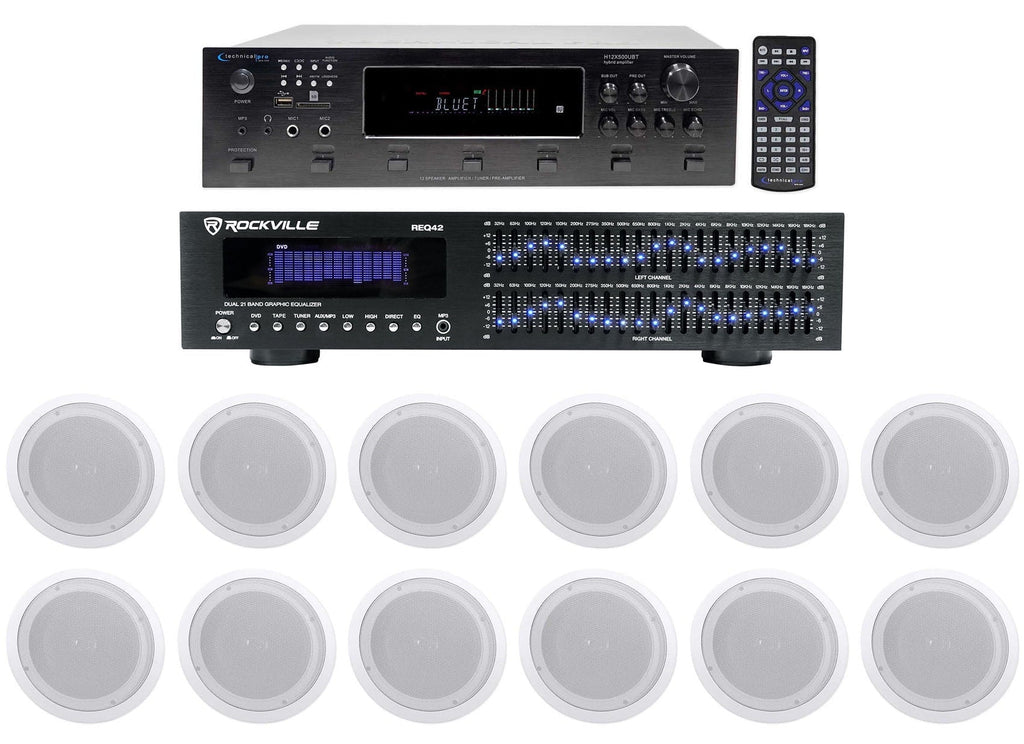 Zone, Receiver+12) 6) Speakers+EQ 6000w Technical Pro Home Bluetooth 8" Theater
