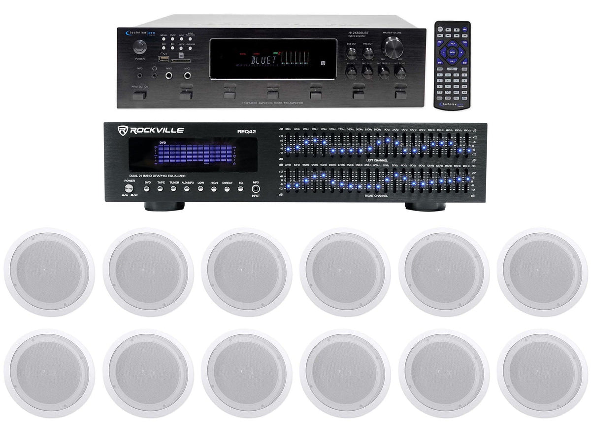 Zone, Receiver+12) 6) Speakers+EQ 6000w Technical Pro Home Bluetooth 8" Theater