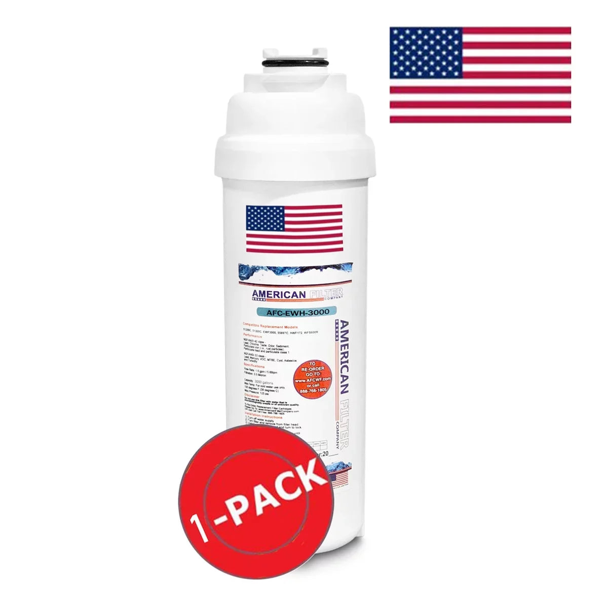 1 Filter Model AFC-EWH-3000 Brand - AFC Compatible liquid , Filters , U.S.A. HACG8PV-NF with - # Made in ,