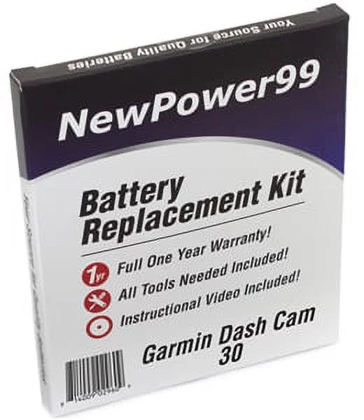 Instructions, Extended Warranty Year Dash One Garmin Battery and Life Tools, with 30 Replacement Kit Full Video Cam Battery