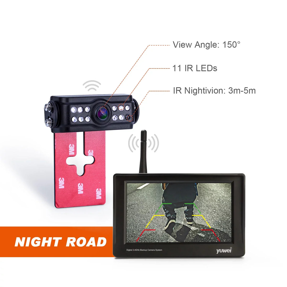 Trucks, Monitor Backup 4.3" for Camera Wireless View Nightvision Rear with Universal Yuwei SUV, and Cars Digital Camera and