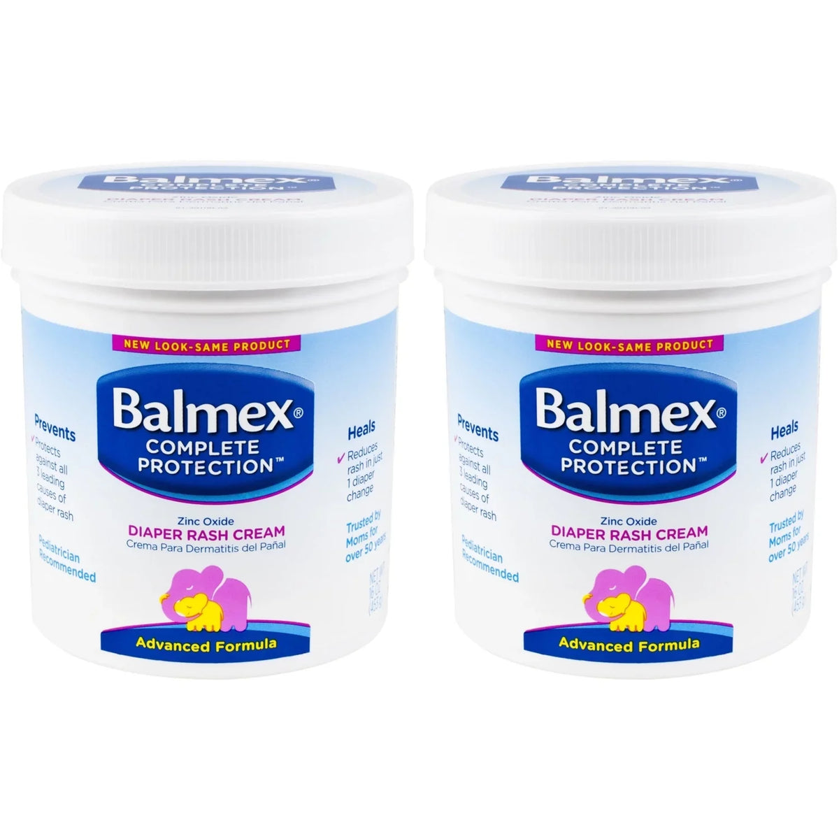 Rash 2 Each 16oz Jar - - Pack Balmex Diaper Cream