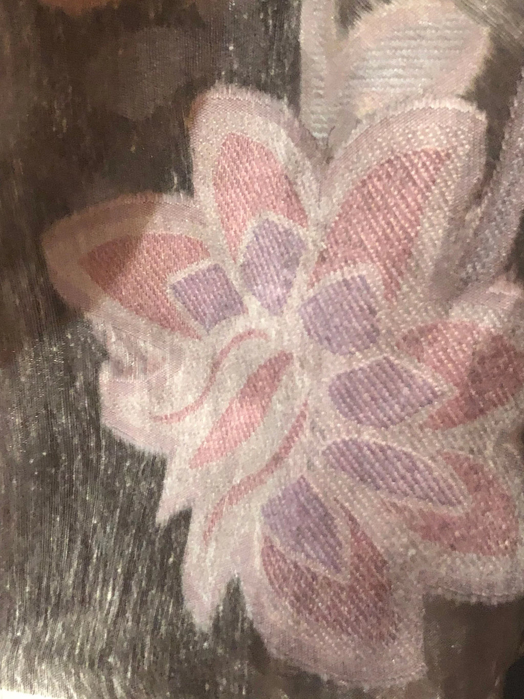 Shawl Vintage Sheer white wrap brocade Styled